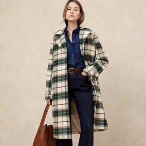 Banana Republic Plaid Coat NWT